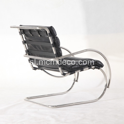 Moderna črna usnjena replika MR Lounge Chair